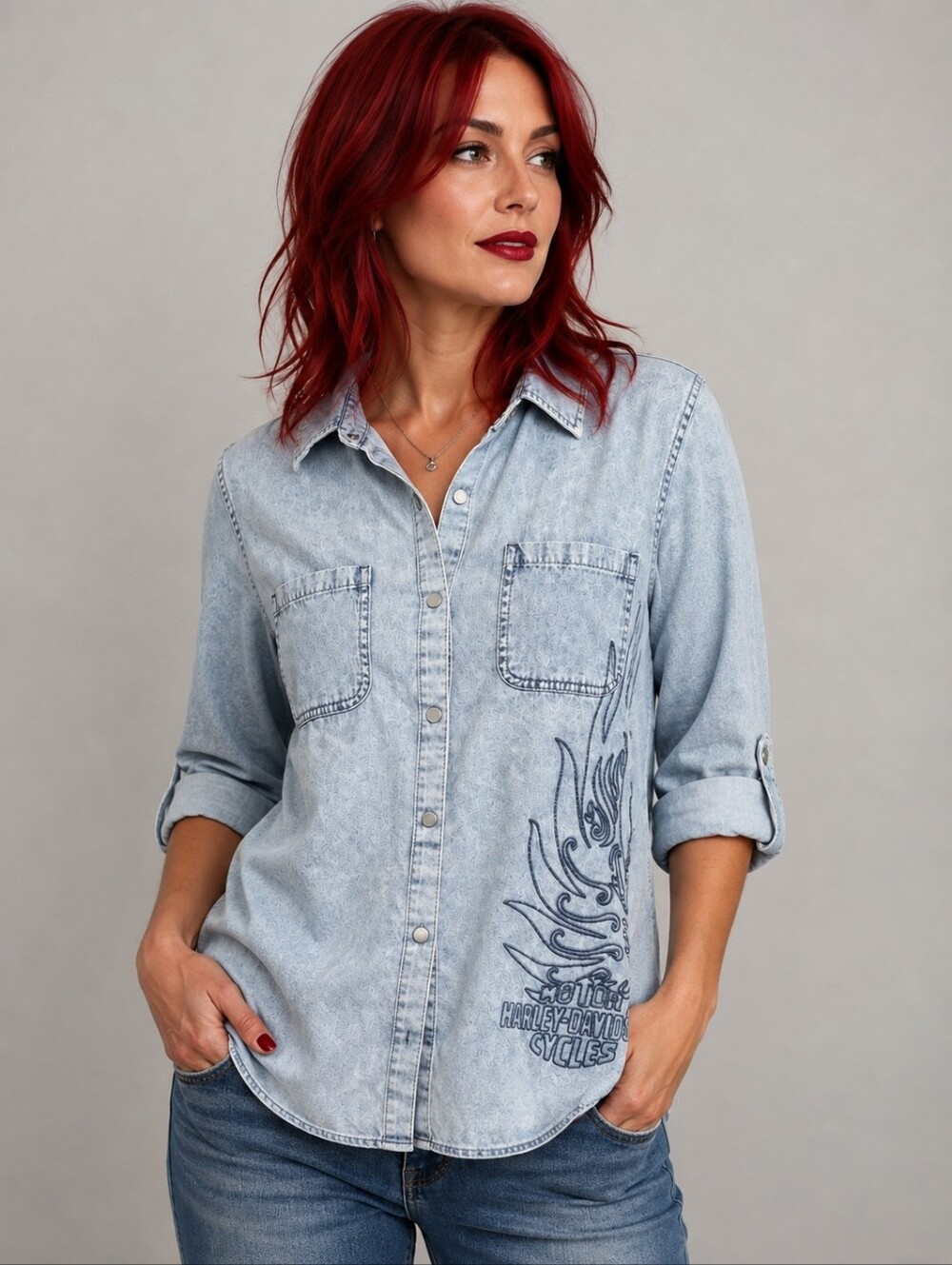 Harley Davidson Womens Button Down